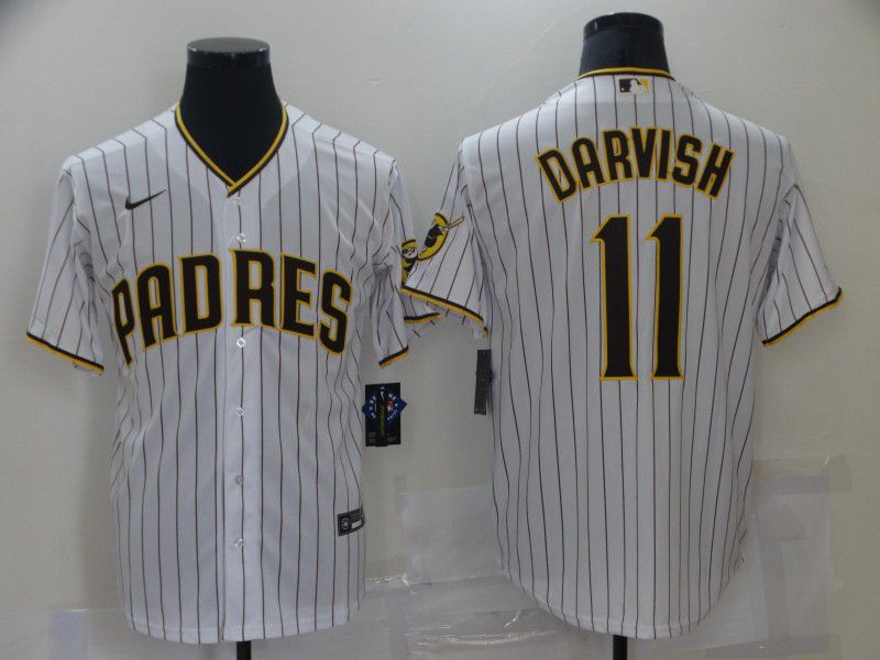 Men San Diego Padres #11 Darvish White stripe Game 2021 Nike MLB Jersey->youth mlb jersey->Youth Jersey